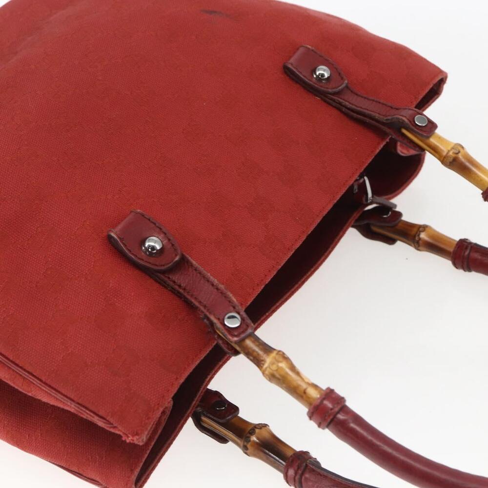 GUCCI GG Canvas Bamboo Hand Bag Red 112526 Auth ep12621 - Picture 7 of 16